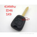 SX9 key blade 434Mhz 2button ID46 chip car control for Citroen